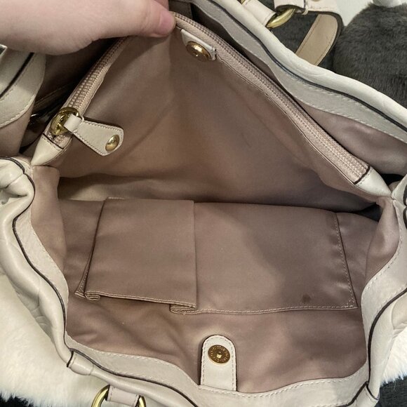 Authentic COACH cut Ashley Ivory Leather Carryall Shoulder Bag #21883 - Rare! - Picture 7 of 10